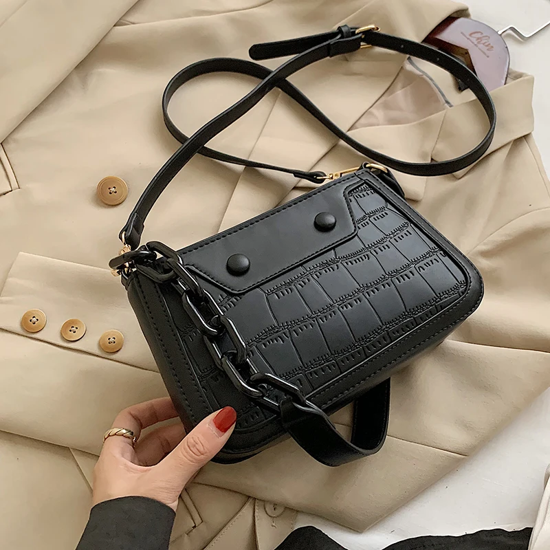 

с доставкой Stone Pattern PU Leather Crossbody Bags Women 2020 Branded Chain Shoulder Handbags Women's Trend Vintage Hand Bag